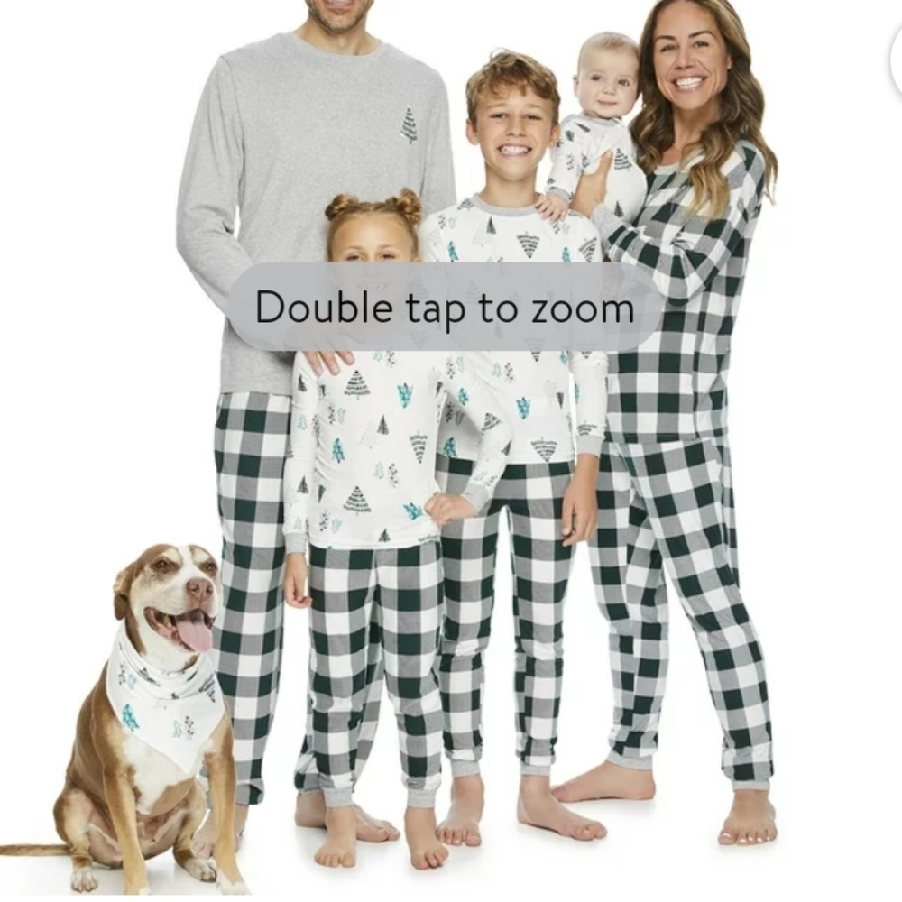 Family Christmas Pajamas. 2 men xl and m, women's m and a dog scarf available